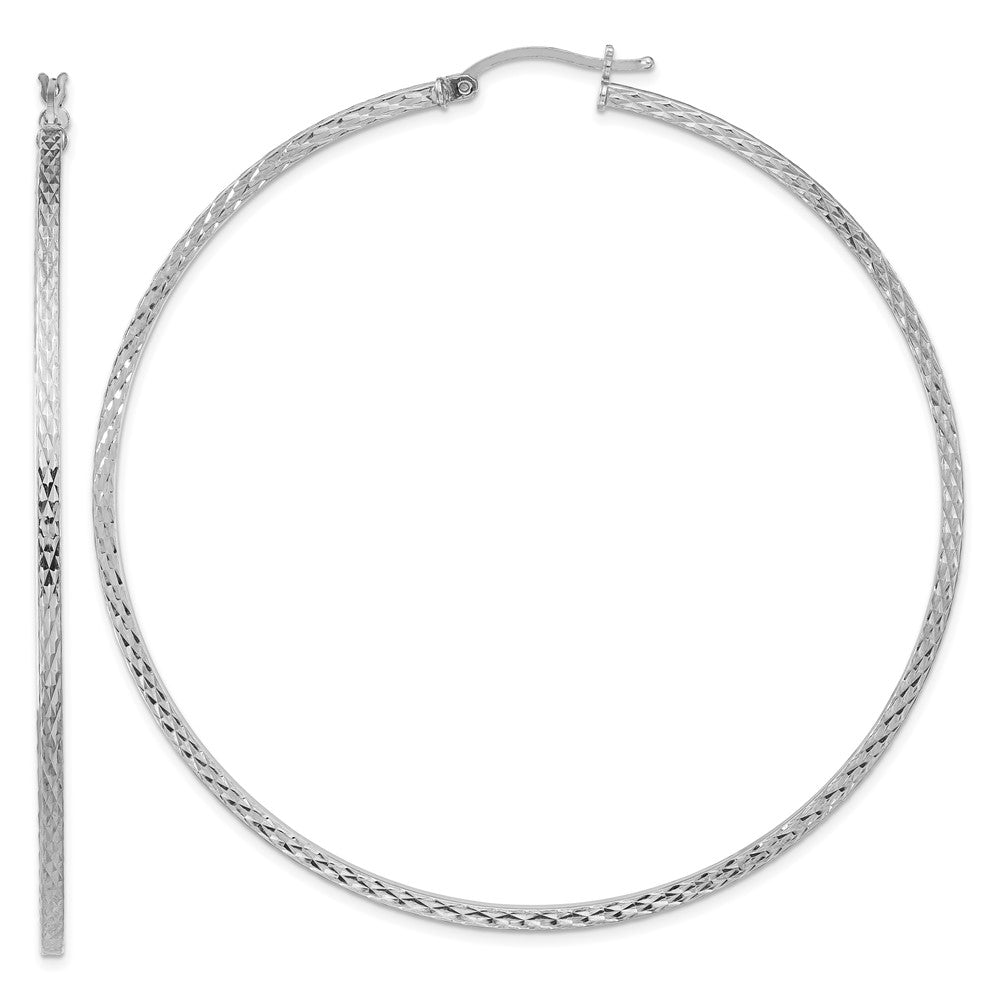 Diamond-cut;Hinged post;Sterling silver;Square