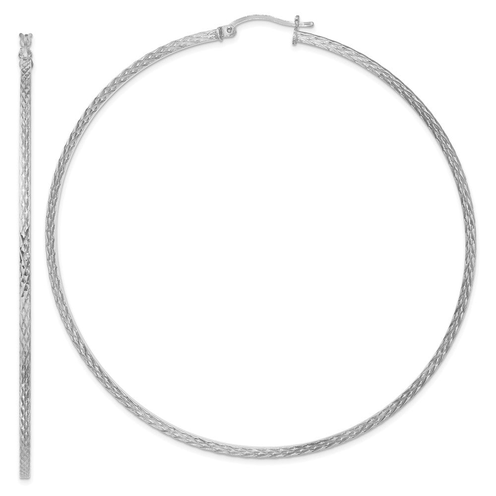Diamond-cut;Hinged;Hinged post;Sterling silver;Square