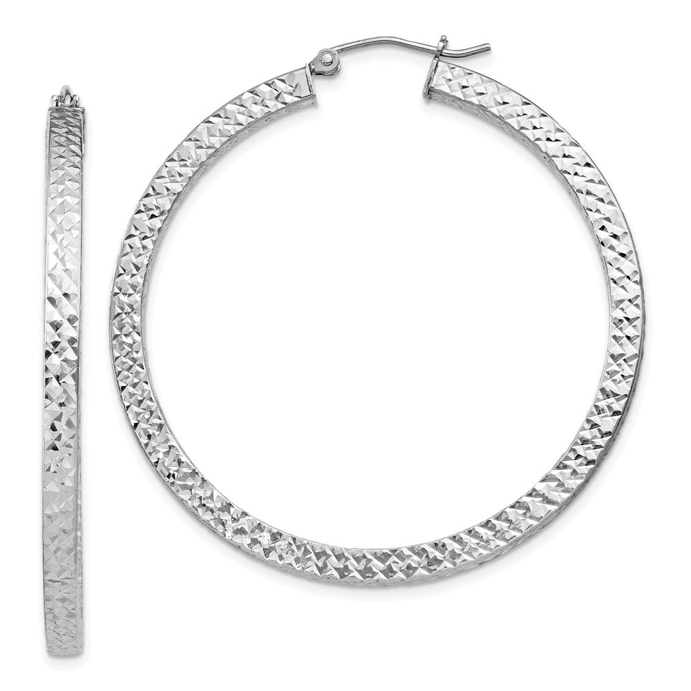 Diamond-cut;Hinged post;Sterling silver