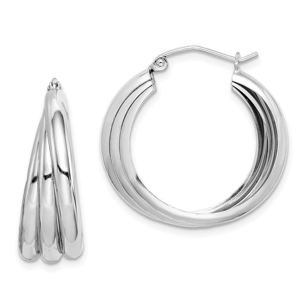 Hinged post;Sterling silver;Rhodium-plated