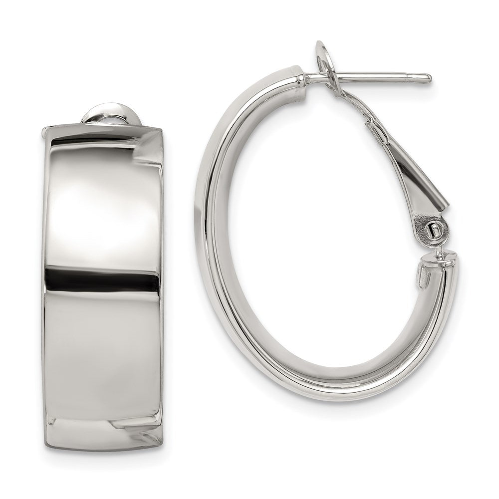 Polished;Omega back;Sterling silver