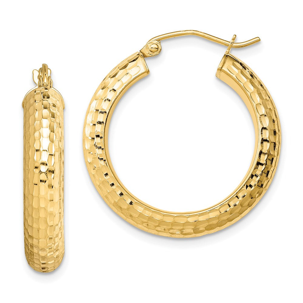 Diamond-cut;Hinged post;Sterling silver;Gold-plated