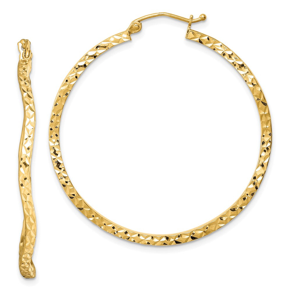 Diamond-cut;Hinged post;Sterling silver;Gold-plated