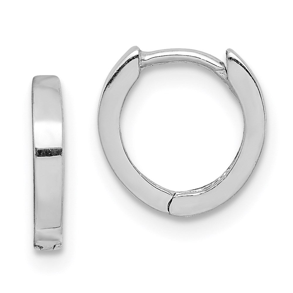 Polished;Sterling silver;Rhodium-plated;Hinged hoop