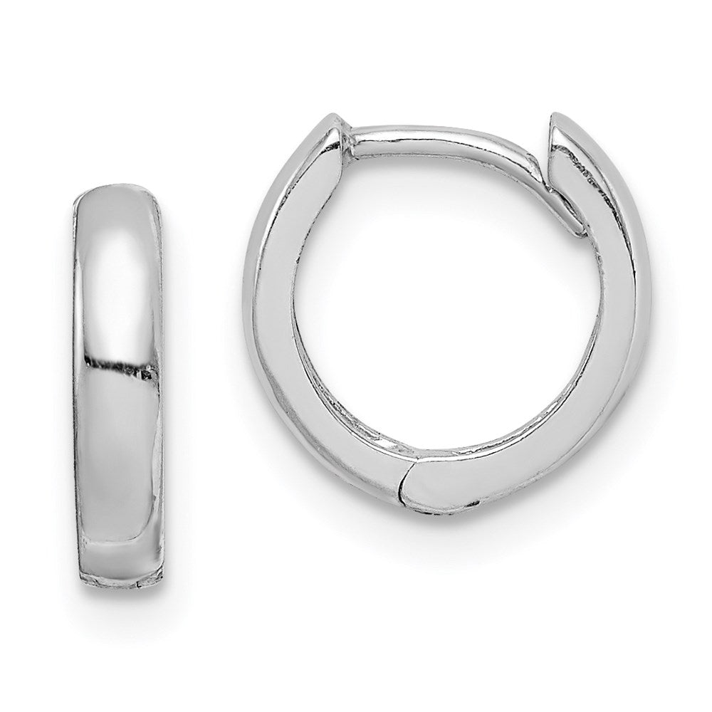 Polished;Sterling silver;Rhodium-plated;Hinged hoop