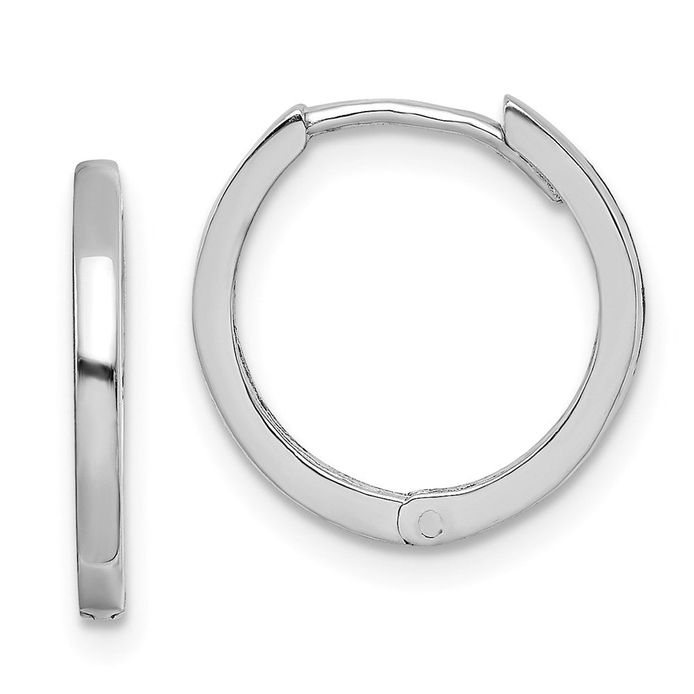 Polished;Sterling silver;Rhodium-plated;Hinged hoop