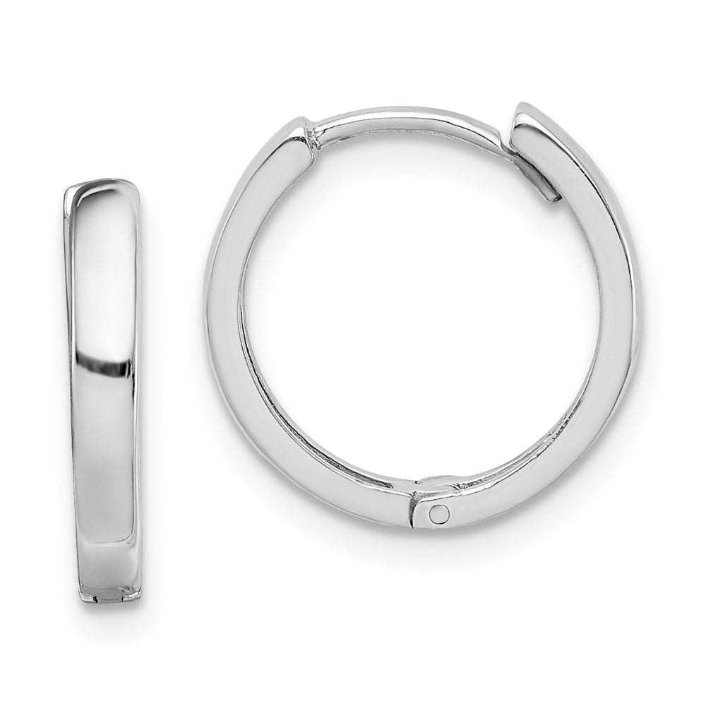 Polished;Sterling silver;Rhodium-plated;Hinged hoop