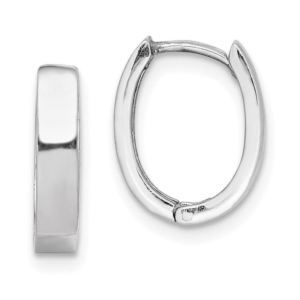 Polished;Sterling silver;Rhodium-plated;Hinged hoop