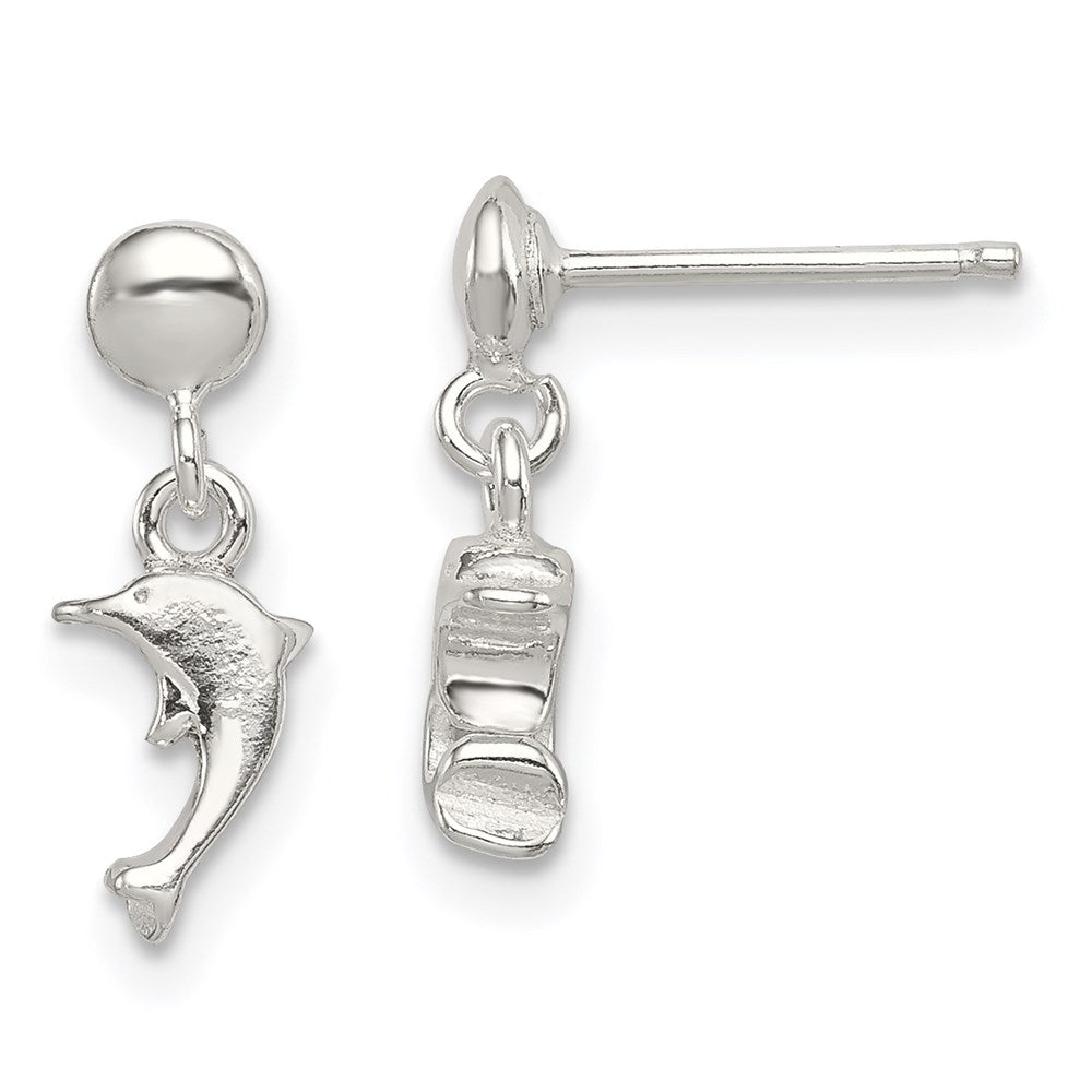 Polished;Post;Sterling silver;Dangle