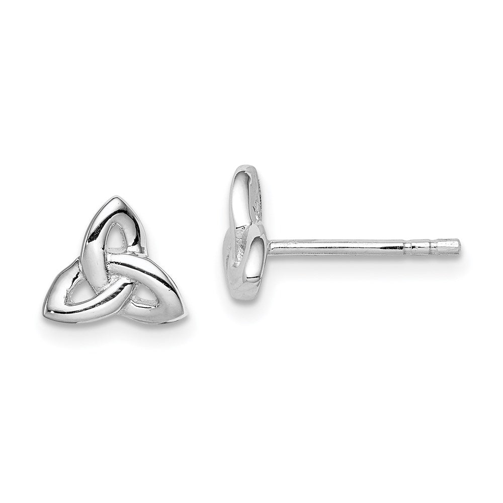 Polished;Post;Sterling silver;Rhodium-plated;Open