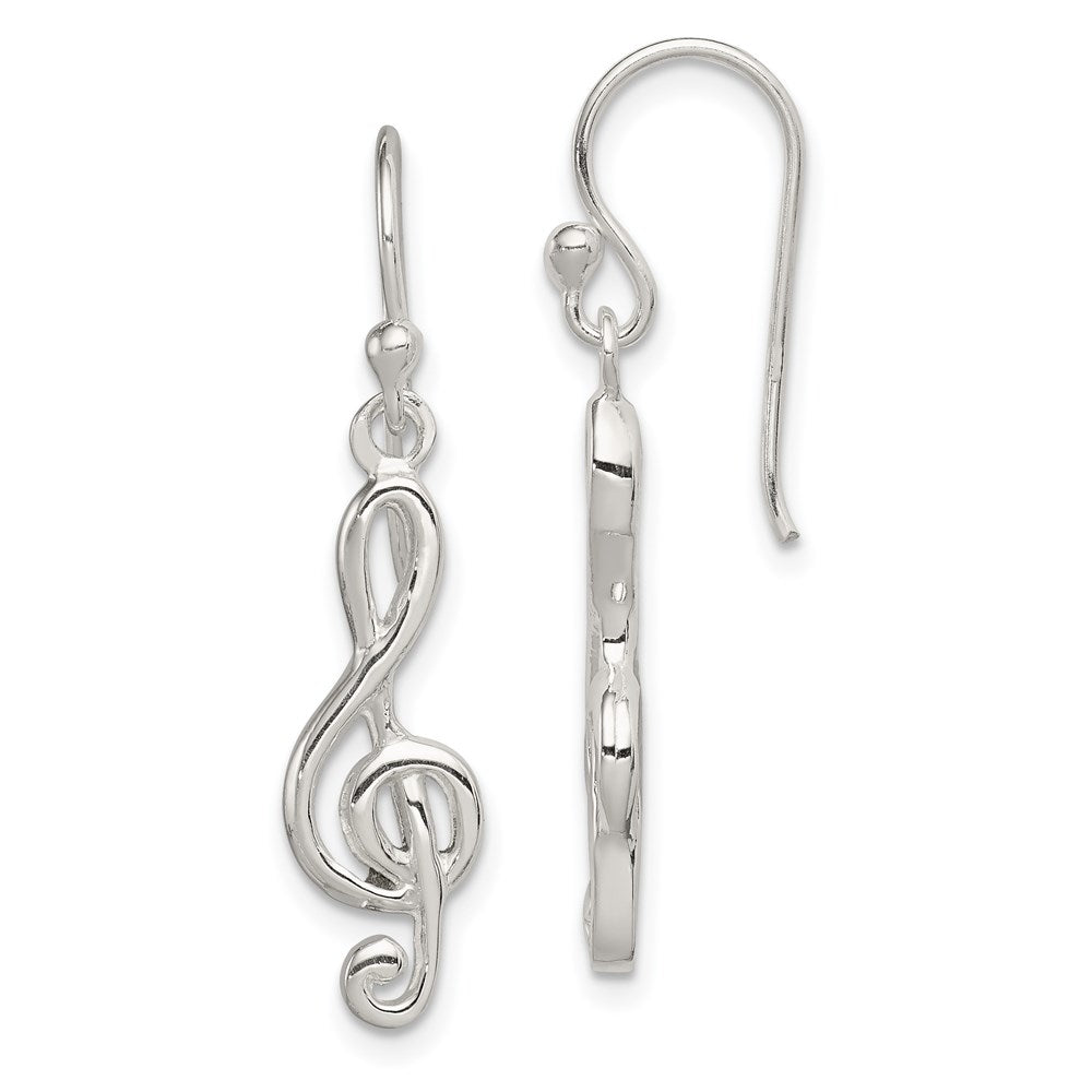 Polished;Sterling silver;Shepherd hook;Dangle;Open