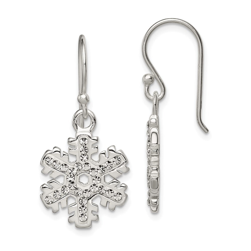 Polished;Sterling silver;Crystal;Shepherd hook;Dangle