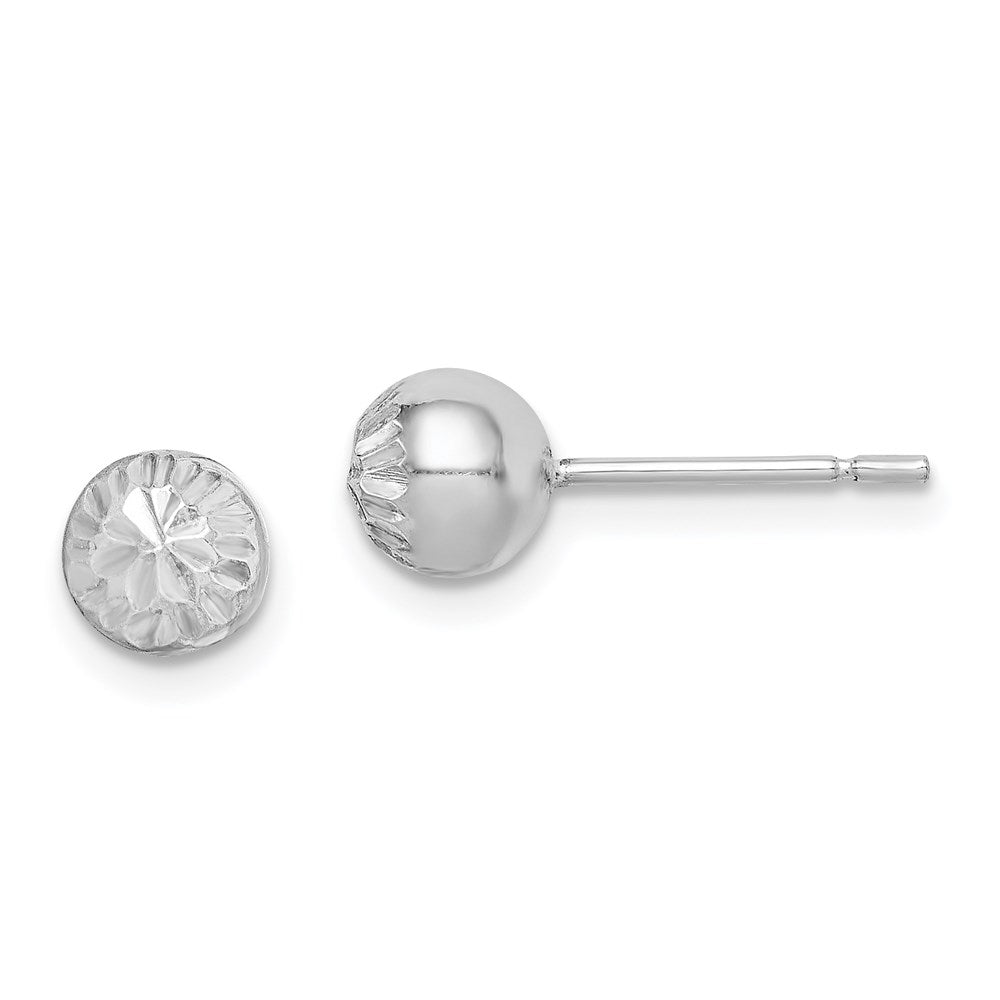 Polished;Post;Sterling silver;Diamond Cut