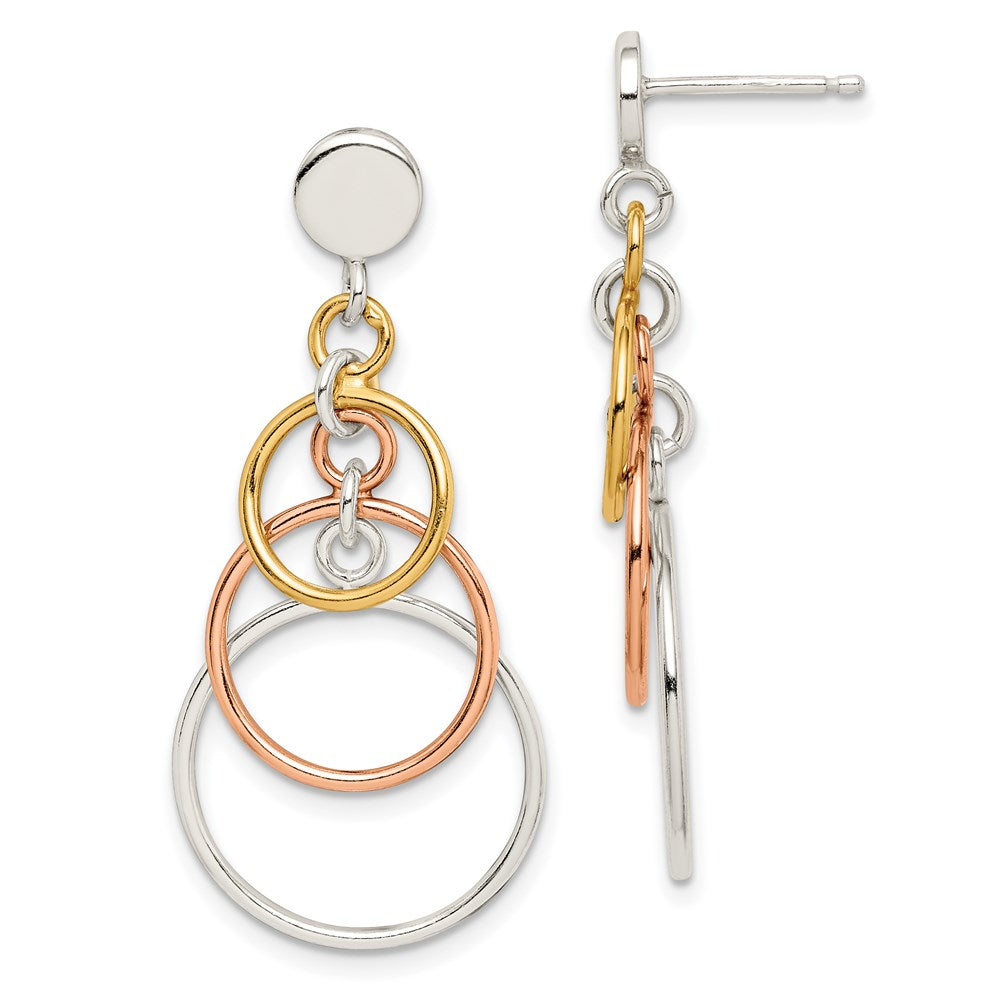Polished;Post;Sterling silver;Gold-plated;Dangle
