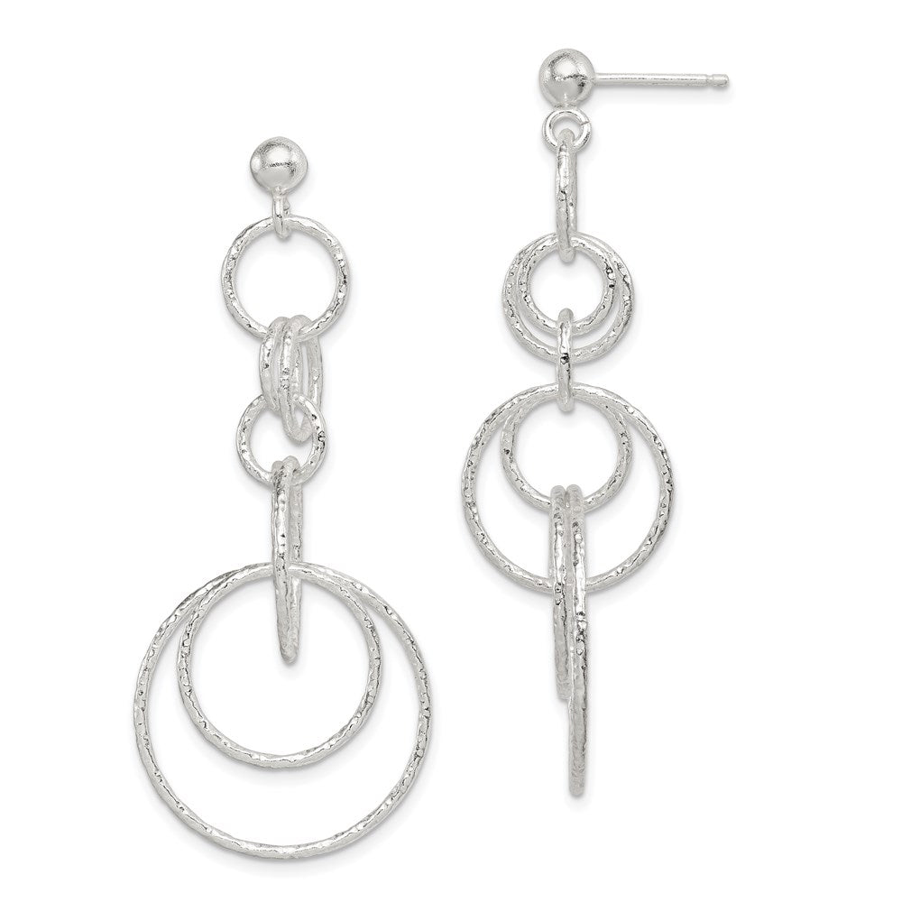Post;Sterling silver;Textured;Dangle