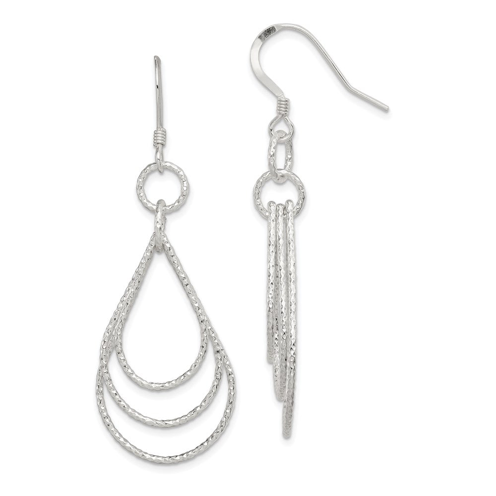 Sterling silver;Textured;Dangle