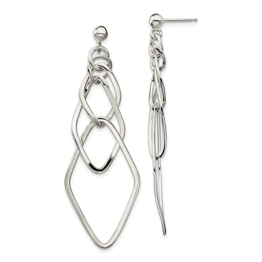 Polished;Post;Sterling silver;Dangle