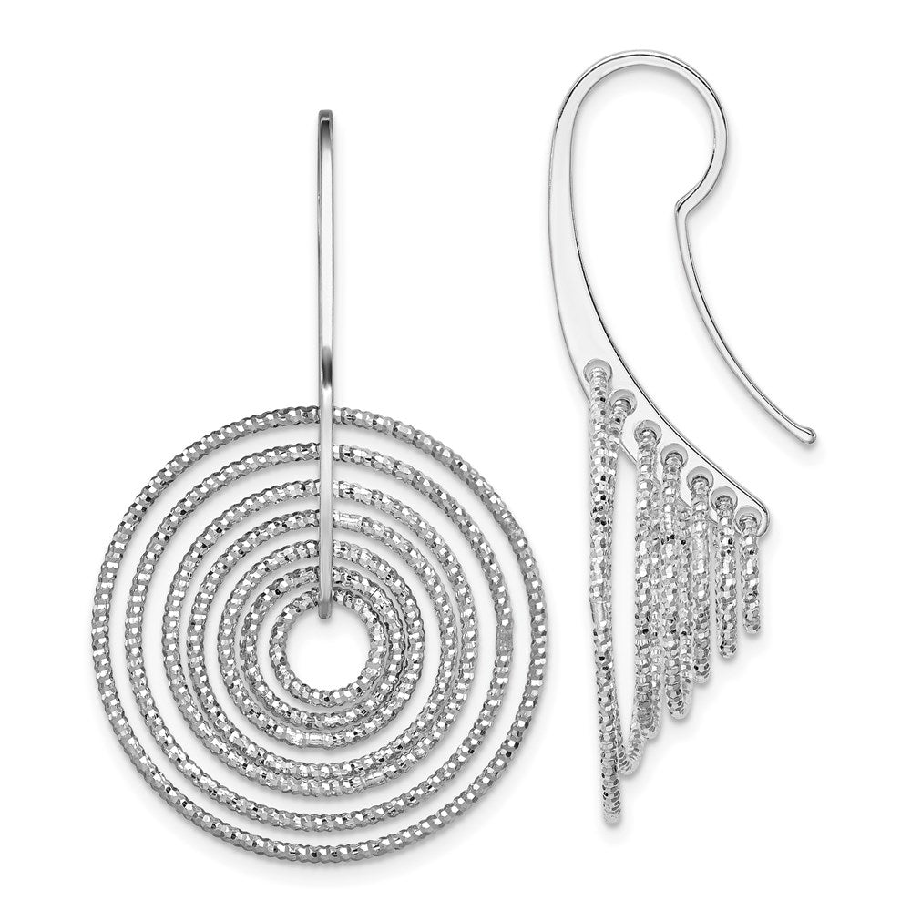 Diamond-cut;Sterling silver;Shepherd hook;Rhodium-plated