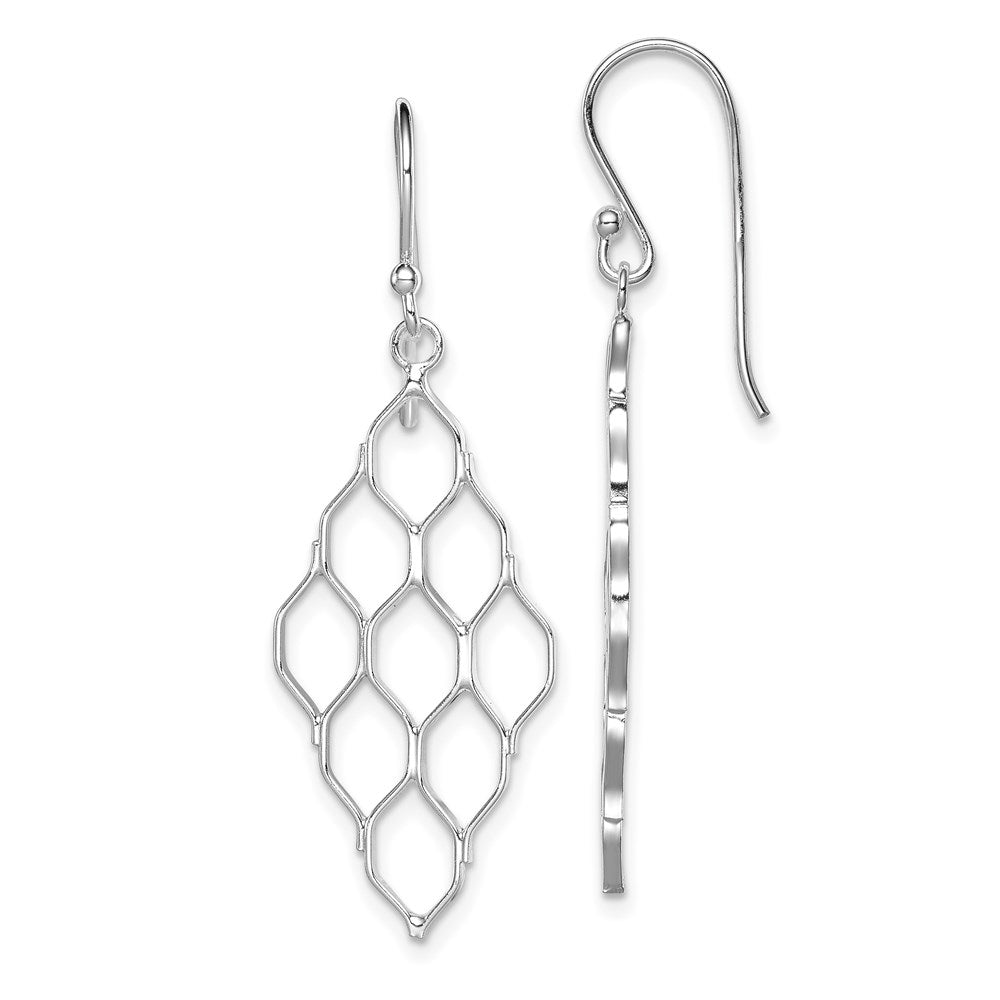 Sterling silver;Shepherd hook;Dangle;Rhodium-plated