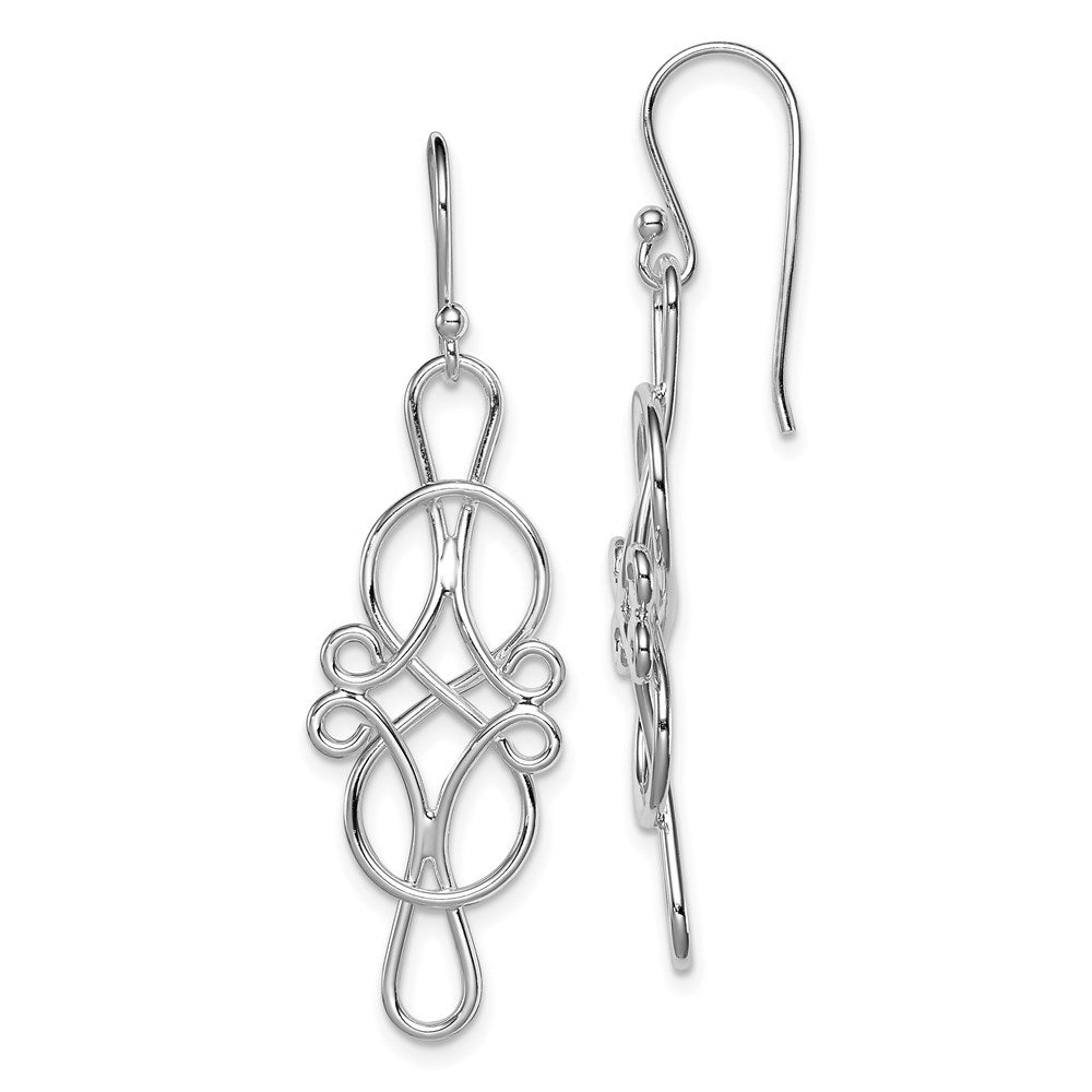 Sterling silver;Shepherd hook;Dangle;Rhodium-plated