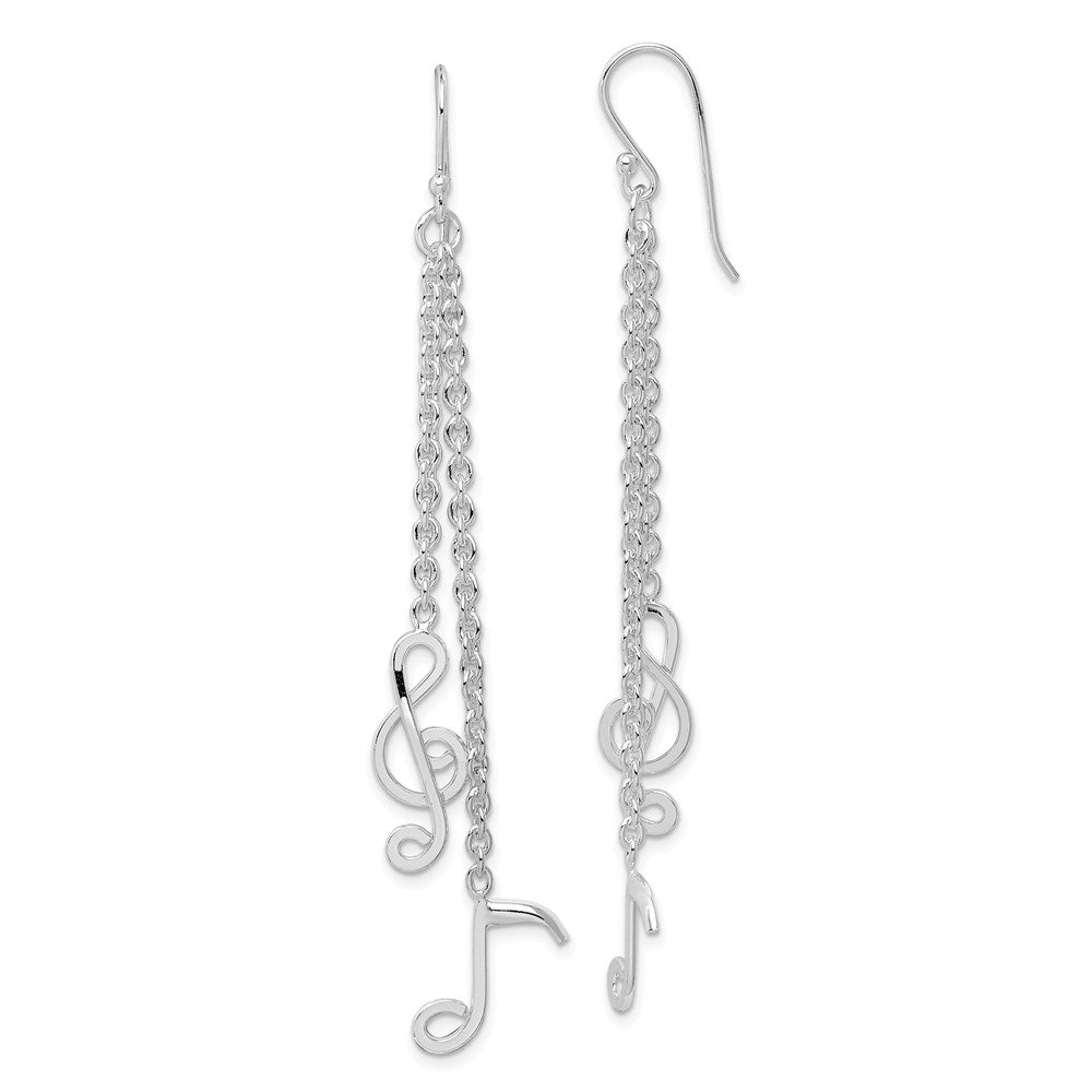 Sterling silver;Shepherd hook;Dangle;Rhodium-plated