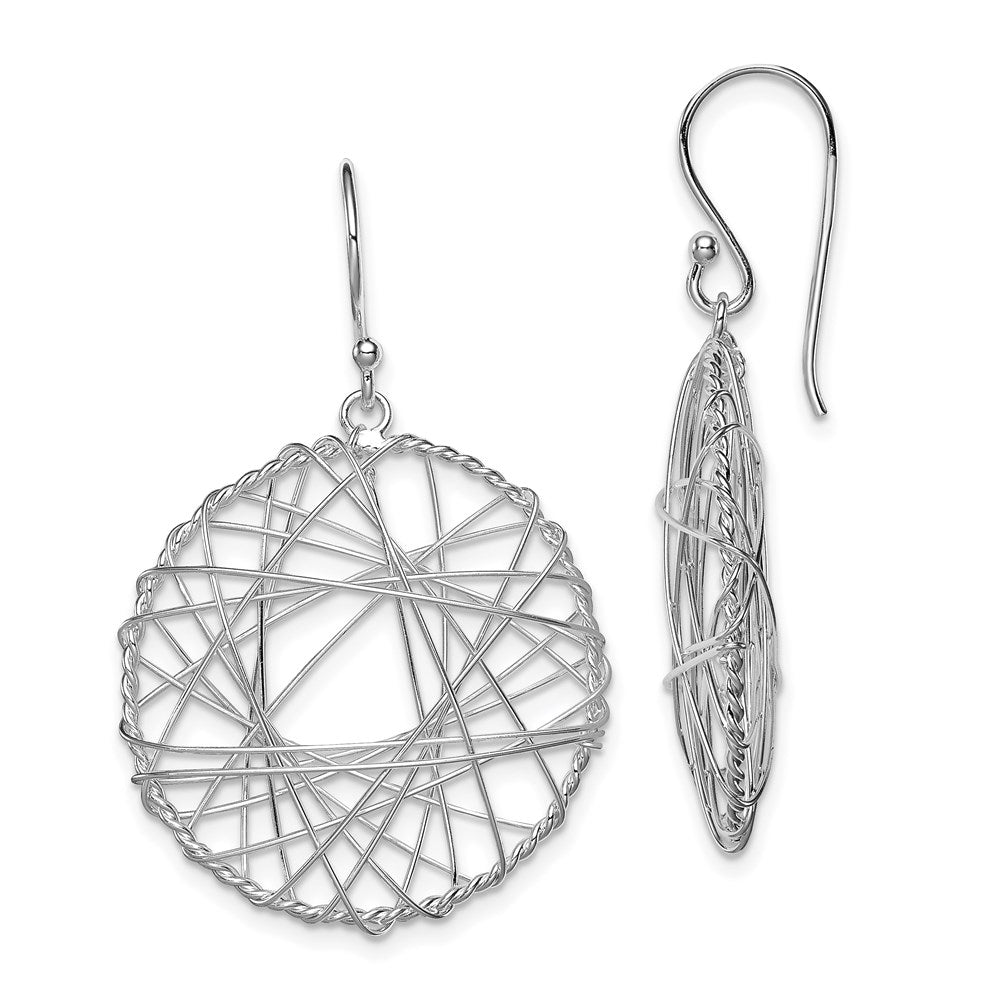 Sterling silver;Shepherd hook;Dangle;Rhodium-plated;Open;Wire