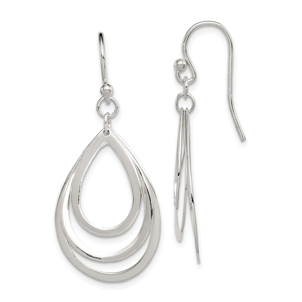 Polished;Sterling silver;Shepherd hook;Dangle