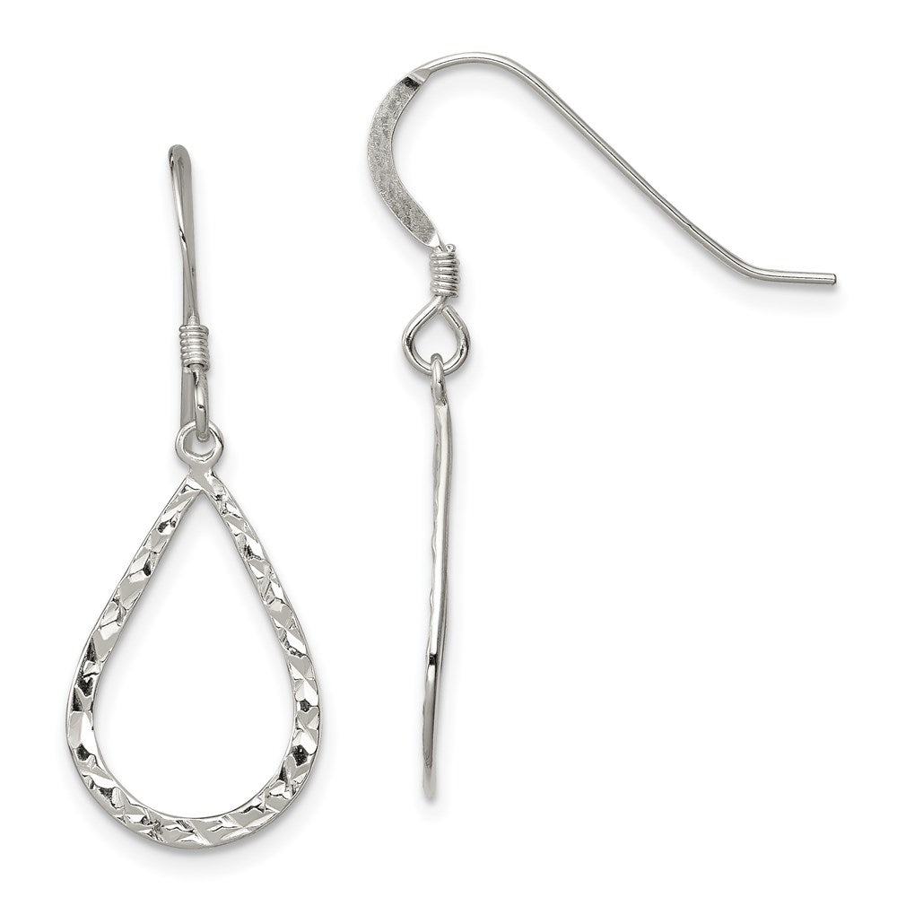 Diamond-cut;Sterling silver;Shepherd hook;Dangle