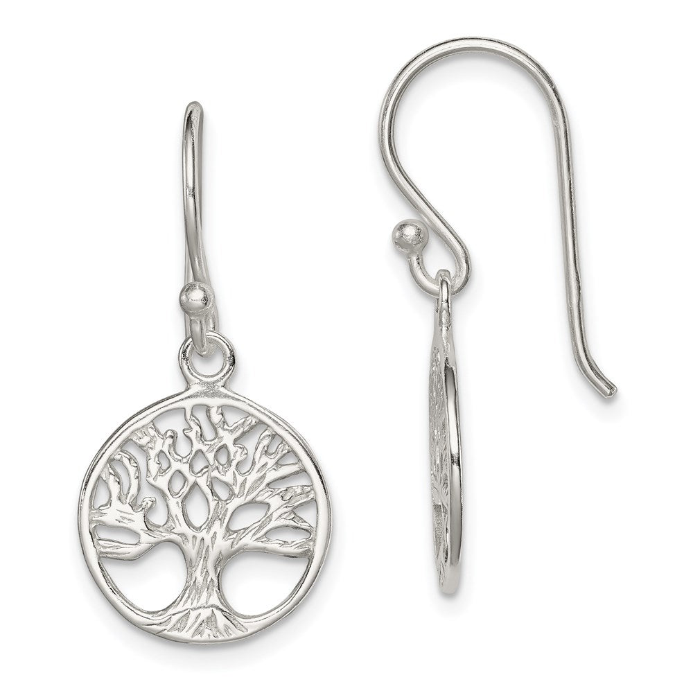 Polished;Sterling silver;Shepherd hook;Textured;Dangle