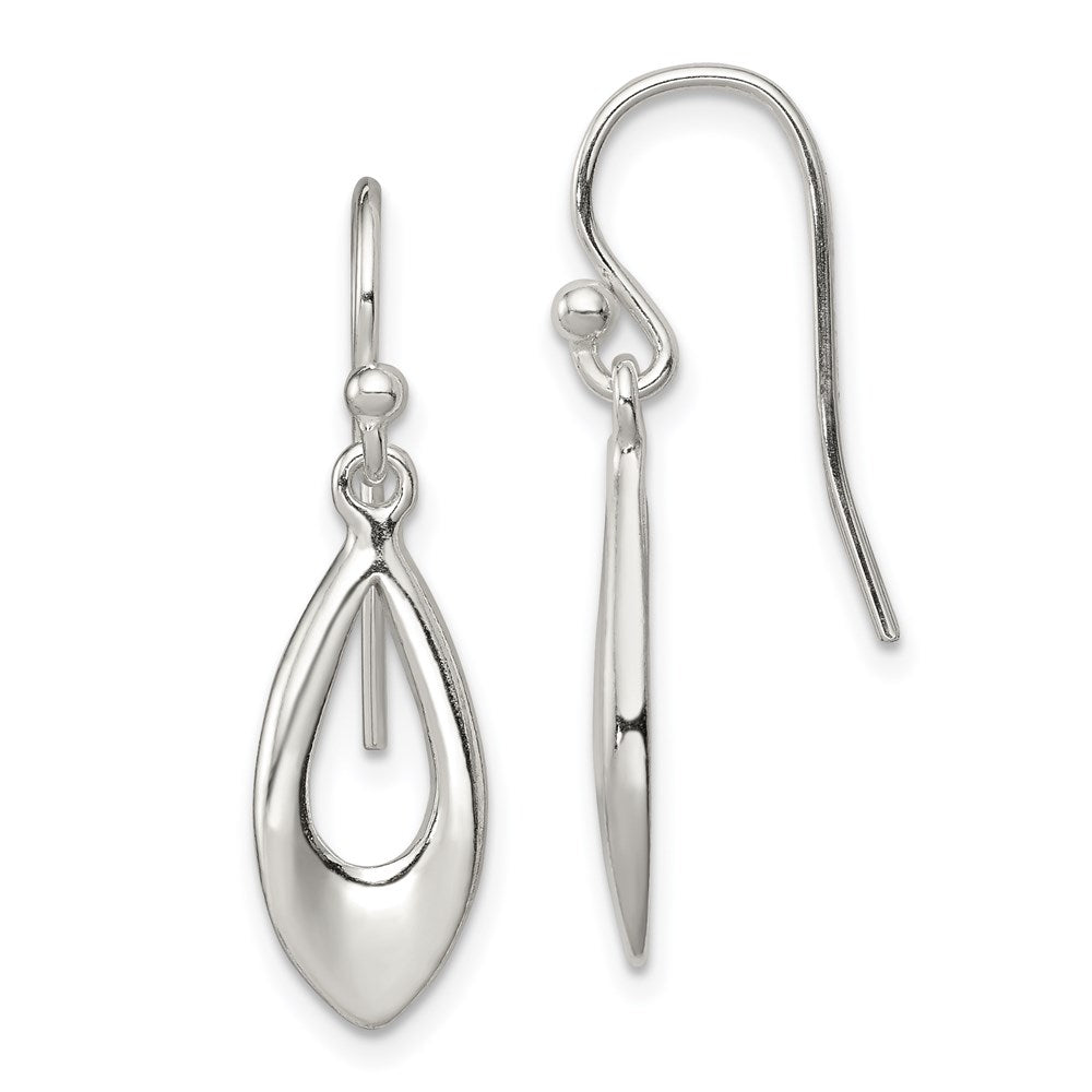 Polished;Sterling silver;Shepherd hook;Dangle