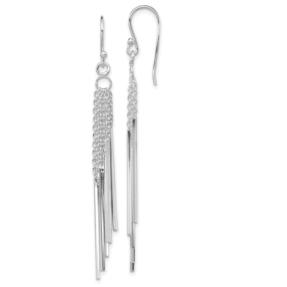 Polished;Sterling silver;Shepherd hook;Dangle;Rhodium-plated