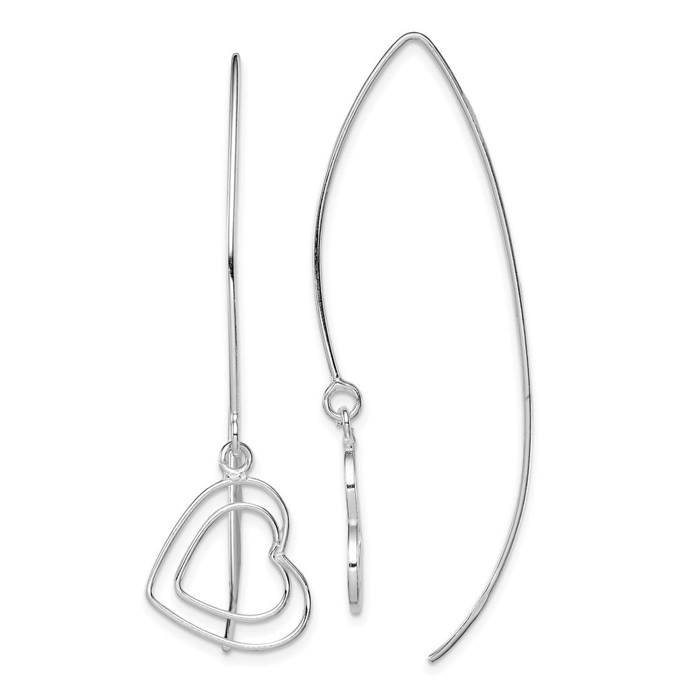 Polished;Sterling silver;Dangle;Rhodium-plated