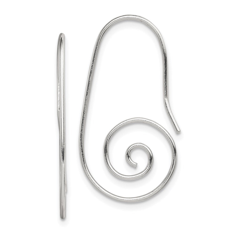 Polished;Sterling silver;Dangle;Rhodium-plated