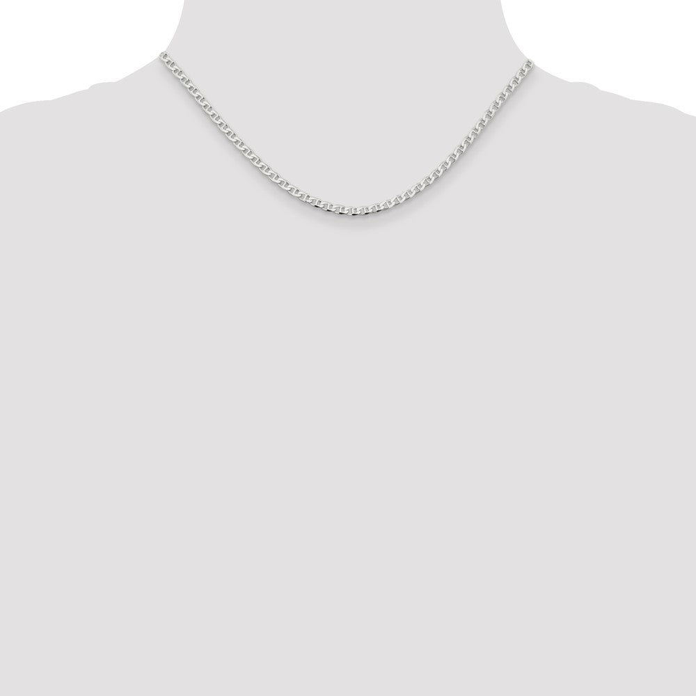 Sterling Silver 3.15mm D/C Flat Anchor Curb Chain