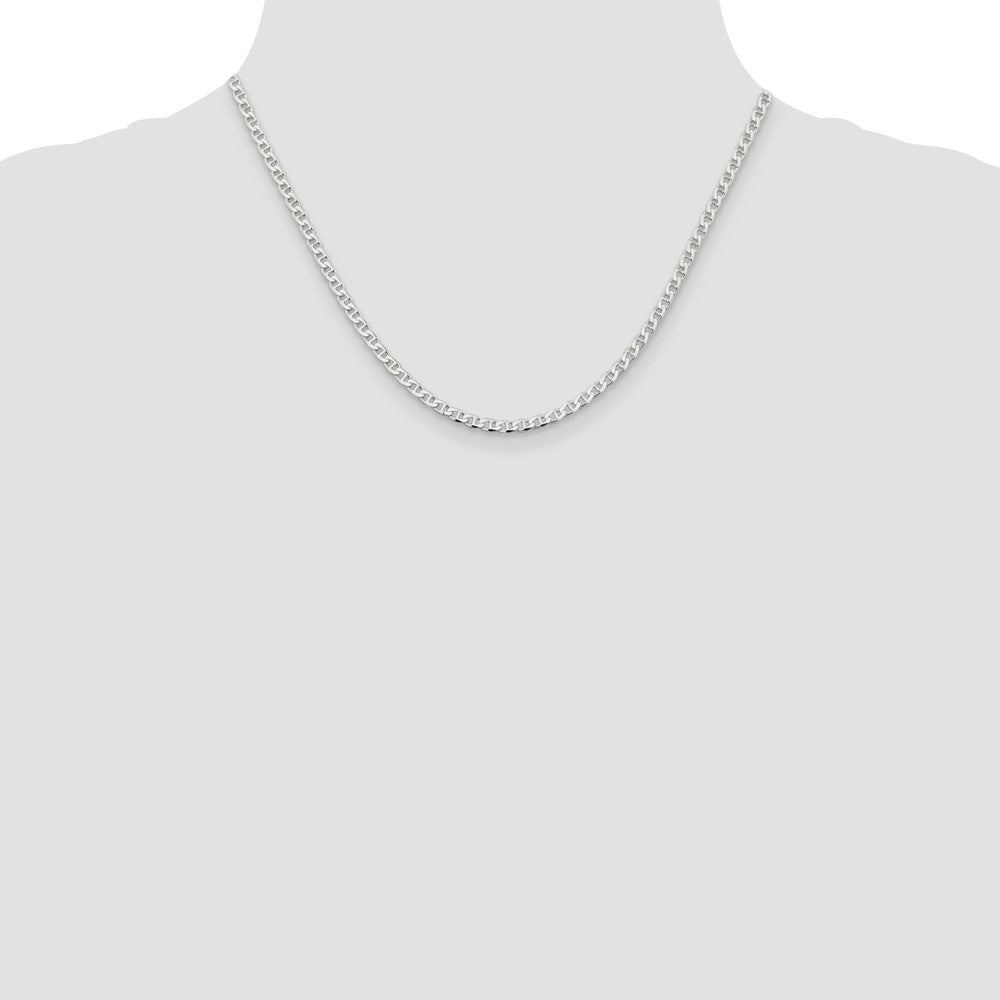 Sterling Silver 3.15mm D/C Flat Anchor Curb Chain