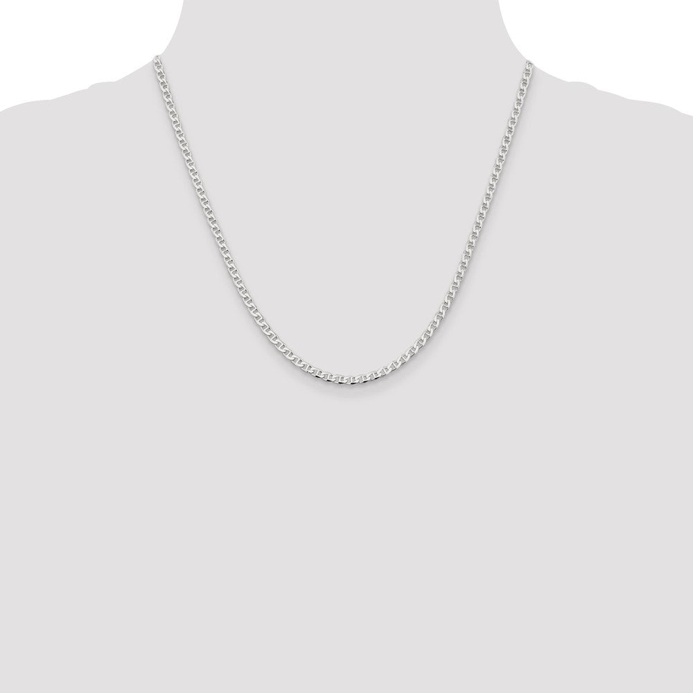 Sterling Silver 3.15mm D/C Flat Anchor Curb Chain