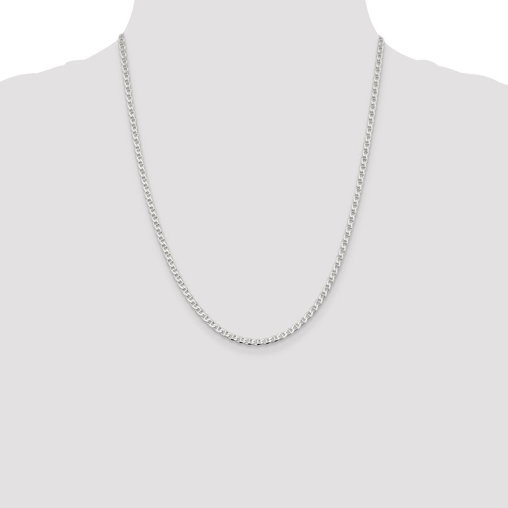 Sterling Silver 3.15mm D/C Flat Anchor Curb Chain