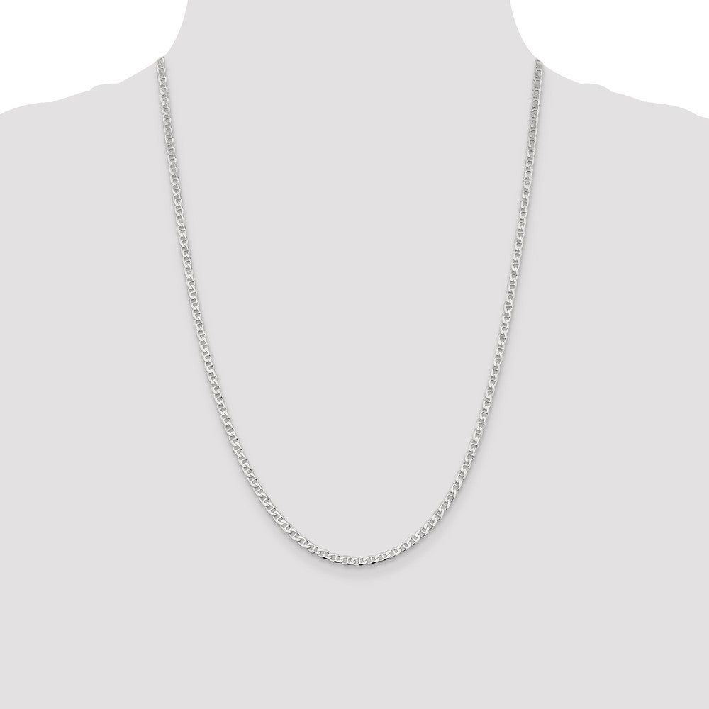 Sterling Silver 3.15mm D/C Flat Anchor Curb Chain
