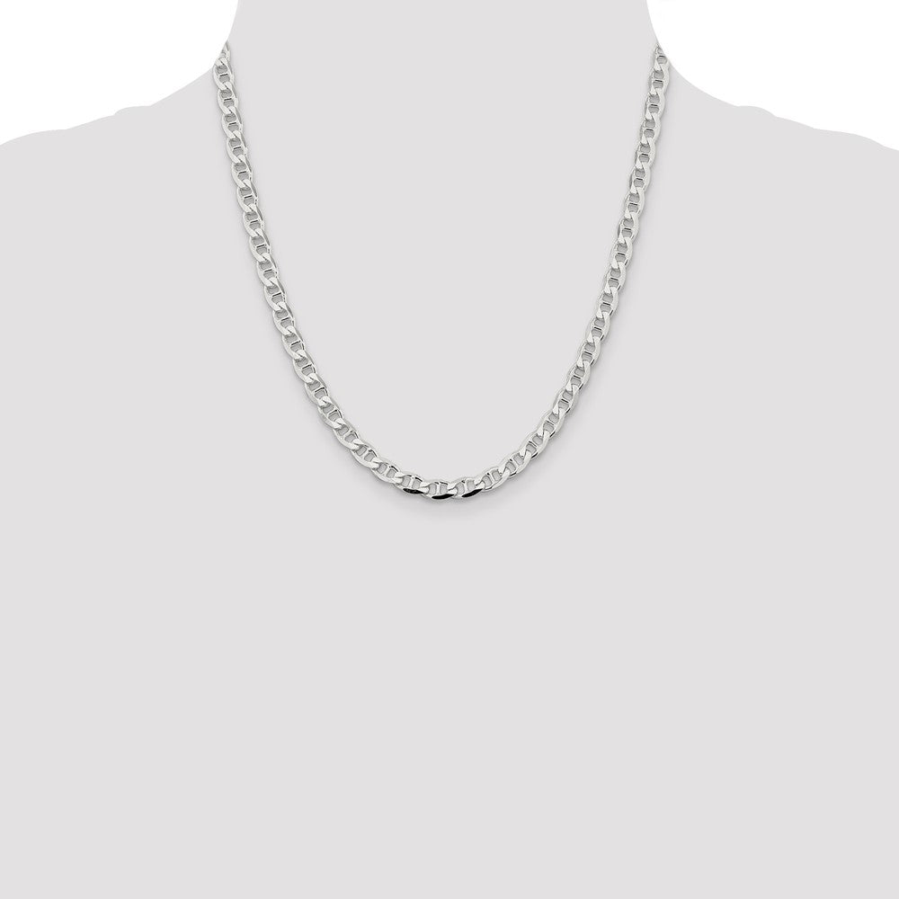 Sterling Silver 5.7mm D/C Flat Anchor Curb Chain
