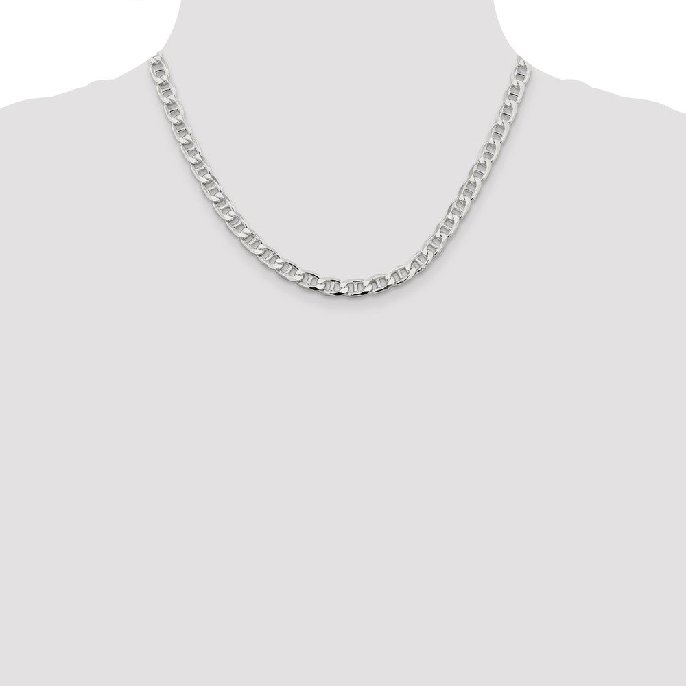 Sterling Silver 6.5mm D/C Flat Anchor Curb Chain