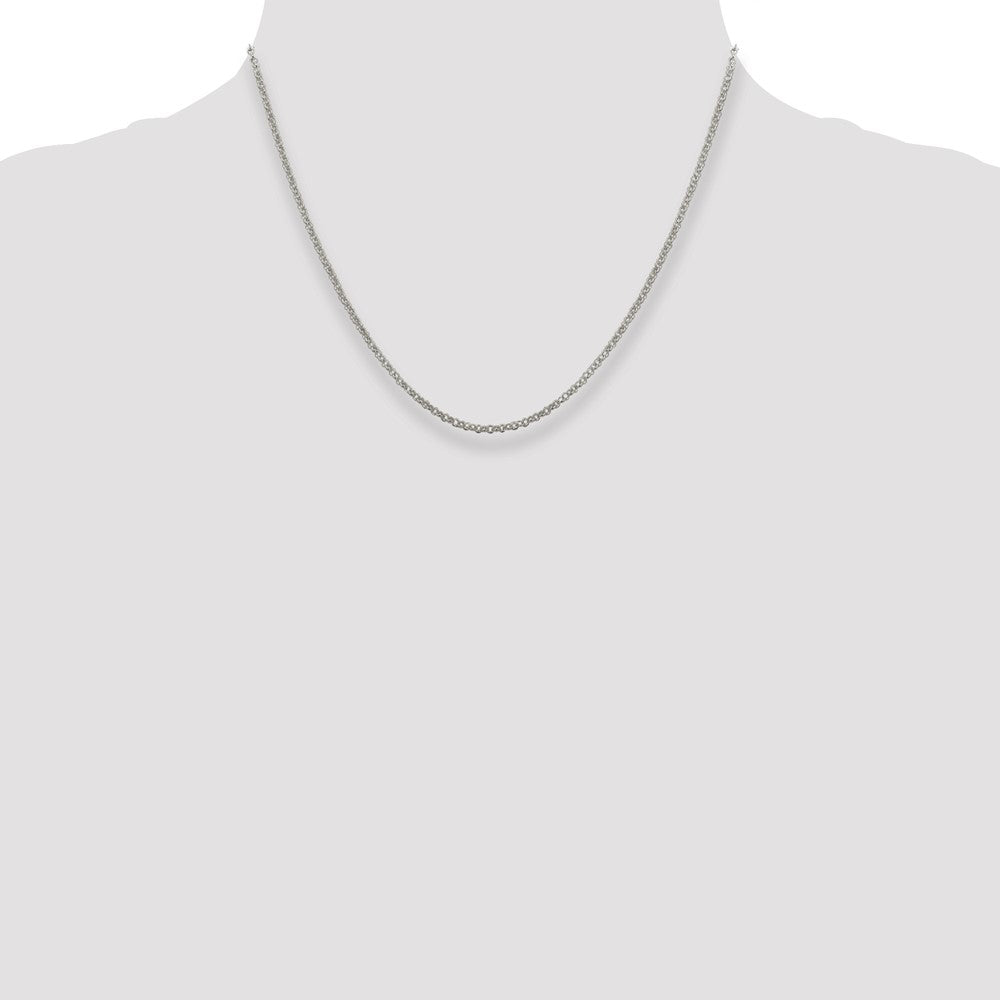 Sterling Silver 2mm Rolo Chain w/2in ext.