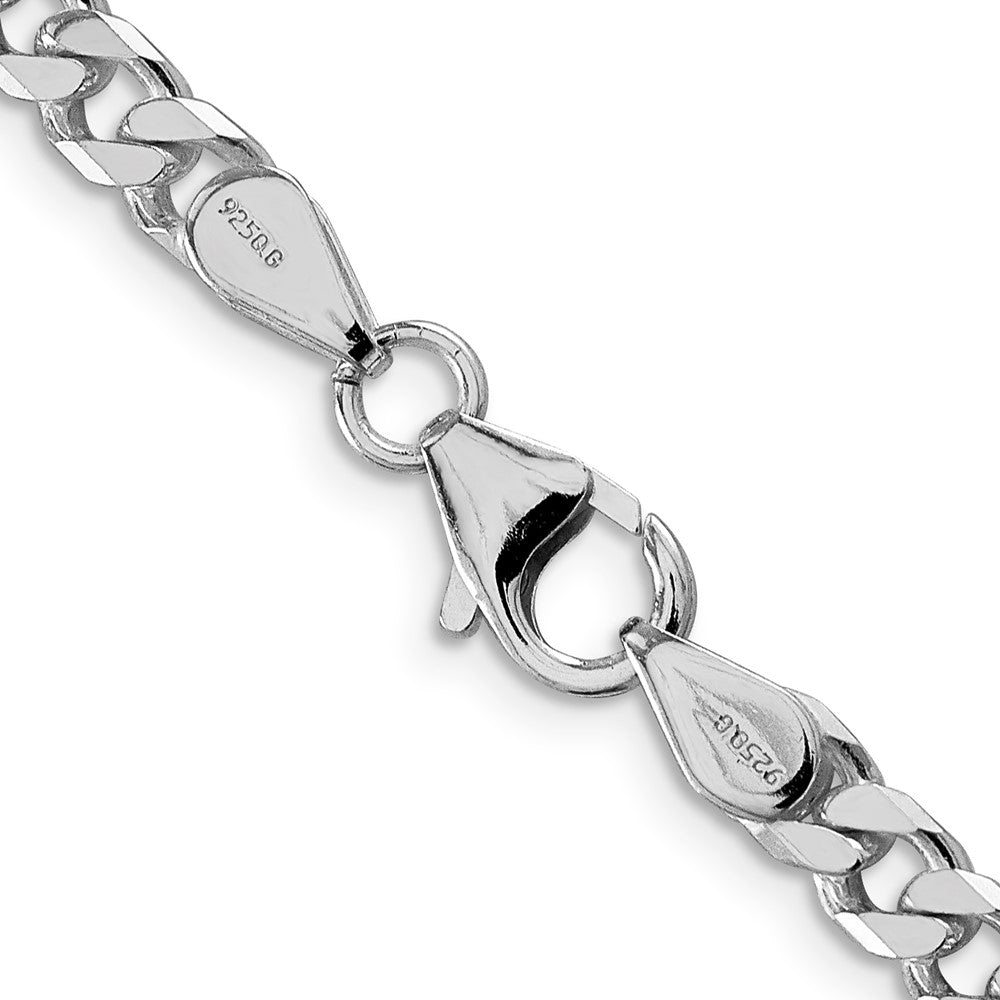 Sterling Silver Rhodium-plated Polished 5mm Curb Chain