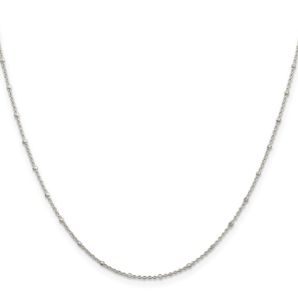 Sterling Silver 1.25mm Rolo with Beads Chain w/2in ext.