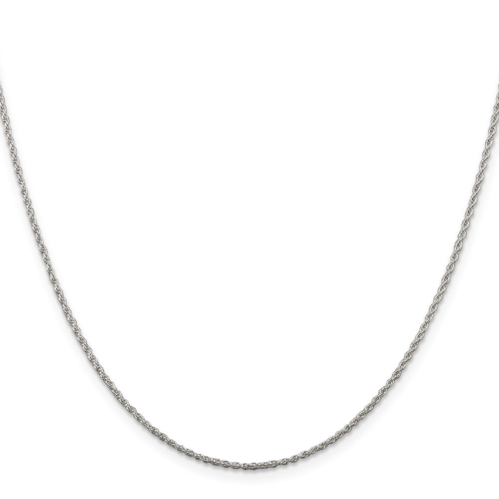 Sterling Silver Rhodium-plated 1.3mm Loose Rope Chain with a 2 inch extention
