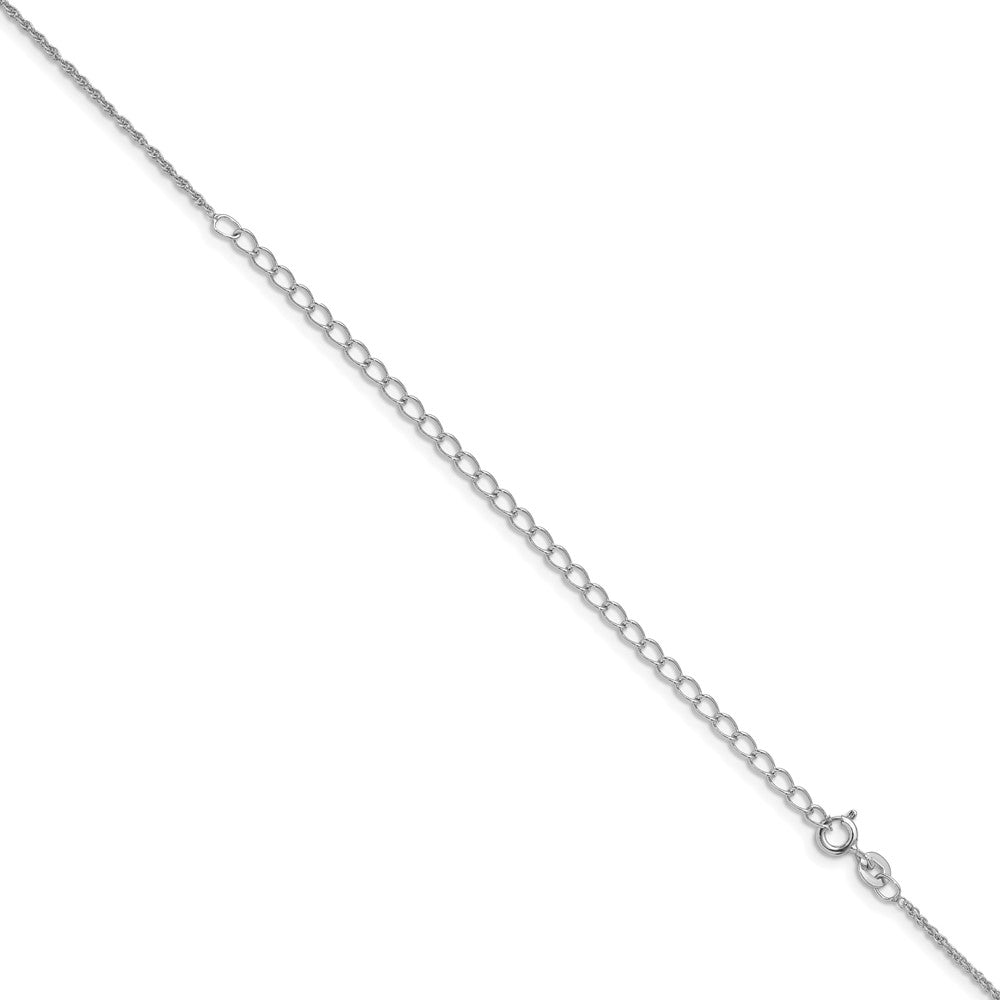 Sterling Silver Rhodium-plated 1.3mm Loose Rope Chain w/4in ext.