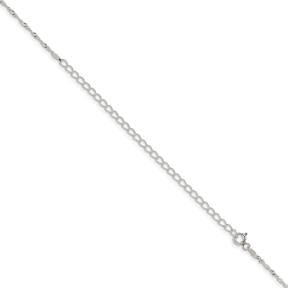 Sterling Silver 1.4mm Singapore Chain w/4in ext.