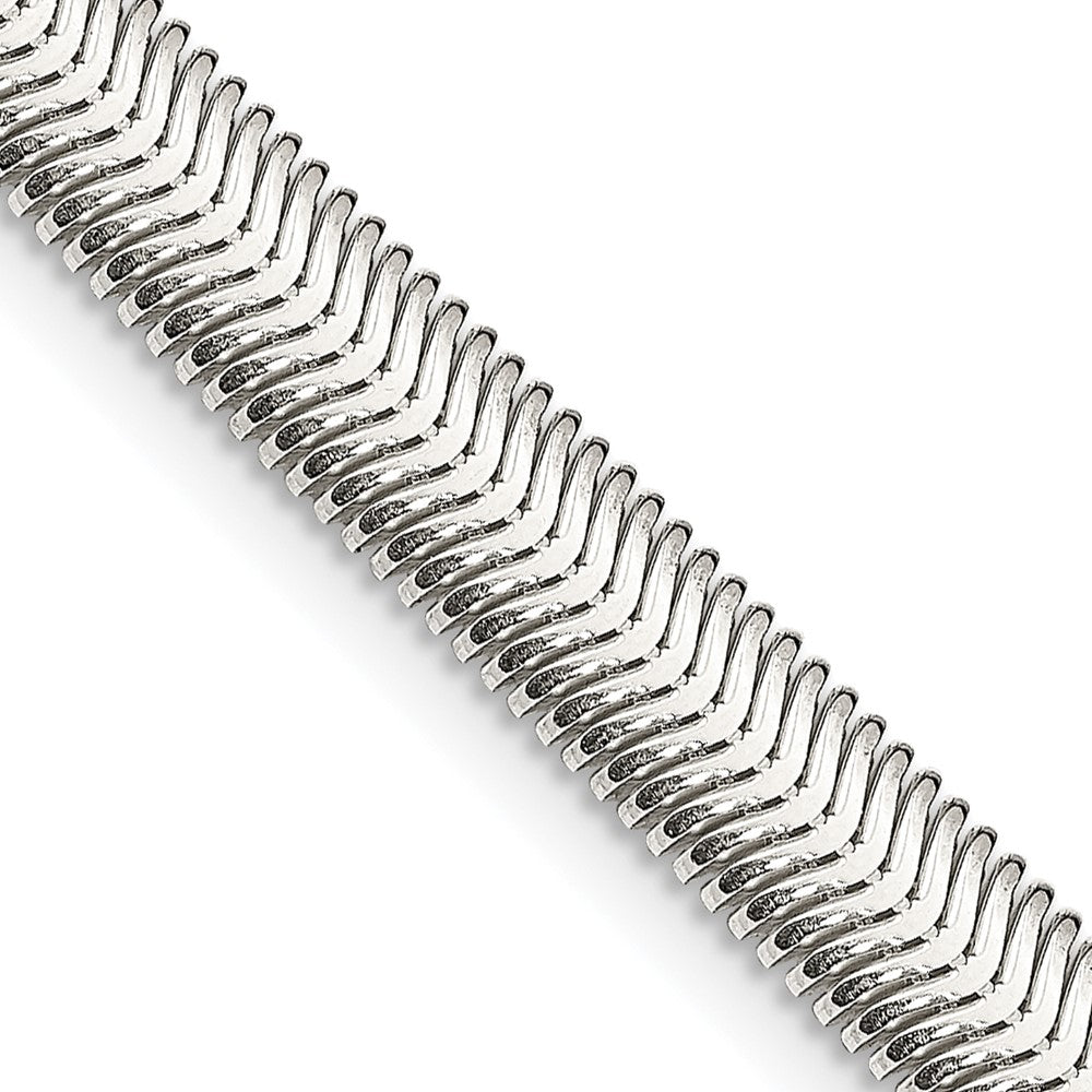 Polished;Hollow;Sterling silver;Fancy lobster;Oval;Snake Chain;Flat
