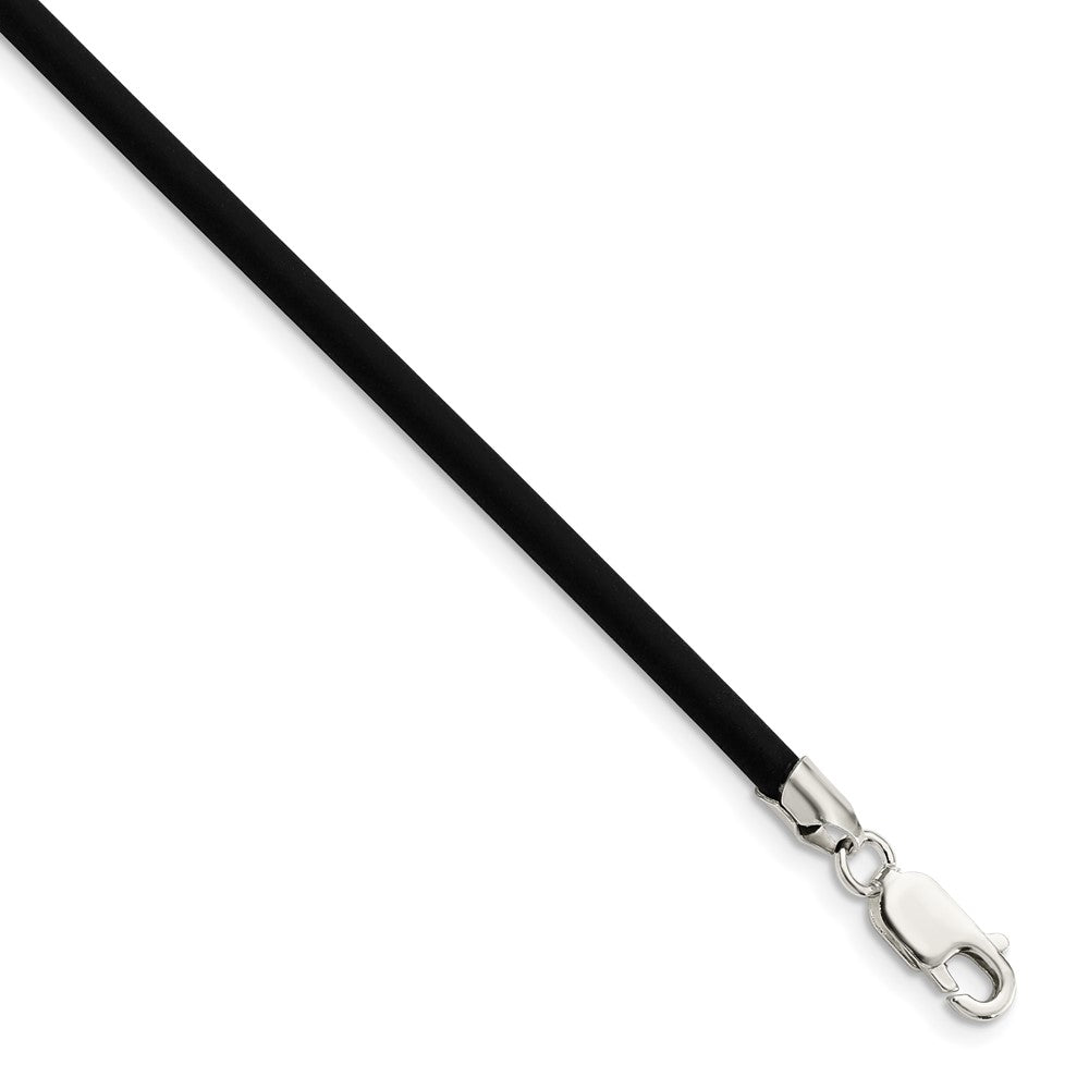 Lobster;Sterling silver;Rubber;Black