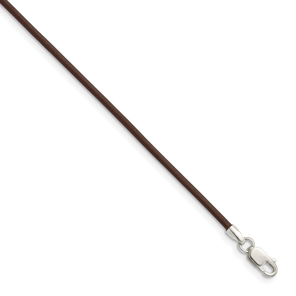 Lobster;Sterling silver;Leather;Brown