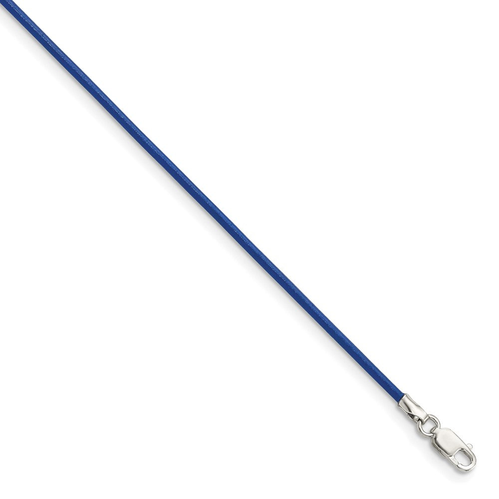 Lobster;Sterling silver;Leather;Blue